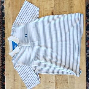 Under armour, HeatGear Golf Shirt, Size XL, White/Blue/Red